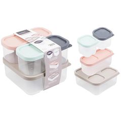 Короб для хранения Excellent Houseware 26443 Set recipiente 4buc (2x120ml, 1x320ml, 1x700ml)