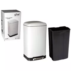 Урна для мусора 5five 55753 Ariane 30l, alb cu pedala