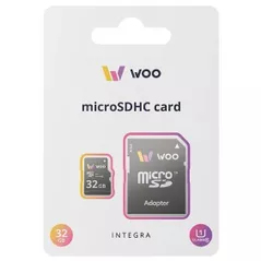 Card de memorie flash WOO MicroSD Card UHS-I (U1) (C10) + SD Adapter, Integra, 32 GB