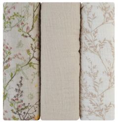 Аксессуар для пеленания Kikka Boo 31103010107 Pelinci de muselina Secret Garden Beige, 75x75cm, 3buc