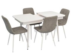Set masă și scaune Evelin di Costacurta стол DT-432-1R Wh + 4 стула YTC-080Wh Grey