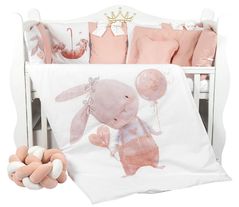 Lenjerie de pat pentru copii PernaMea Set lenjerie 8 piese Cosita Iepuras Roz (PM.105897/1)