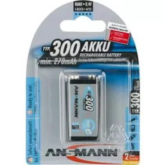 Acumulator Ansmann 5035453 NiMH rechargeable battery 9V-Block E / 6F22 / 8.4V, 300мАh, 1 pack