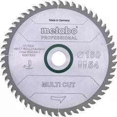 Disc de tăiere Metabo 628073000 Panza ferastrau circular Multi CUT universal HW/CT 160x20, 54Z