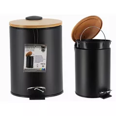 Урна для мусора Tendance 55851 cu pedala 3l metal bambus negru
