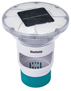 Accesoriu pentru piscină Bestway 58943BW Dozator plutitor cu LED pentru tablete, pe bază de energie solară SolarGlow, 7.6cm