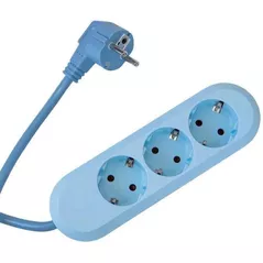 Удлинитель электрический BACHMANN 387.2701 smart 3xSchuko 1.5m h05vv-f 3g 1.50 nedem, albastru
