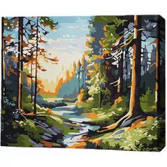 Картина по номерам BrushMe RMG0017FC 30x40сm (fără cutie) Dimineață în pădure