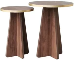 Журнальный столик Trendy Грибной 2, золотой, ореховый, набор