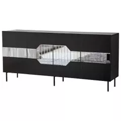 Комод Trendy Milano, Negru, Fume (GTR001214)