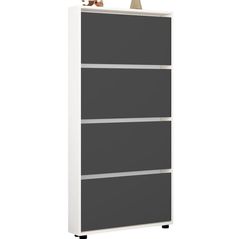 Полка для обуви Mobildor-Lux Leo Slim 80x16x164H cm White/Anthracite