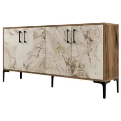 Casetieră Trendy Kiev 160, Nuc, Marmura Alba 160x78x35cm