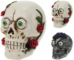 Decor Promstore 42489 Suvenir LED Halloween Craniu cu flori 15x9x14cm