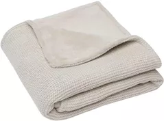 Lenjerie de pat pentru copii Jollein 517-511-65360 Paturica Basic Knit Nougat/Coral Fleece, 75x100cm