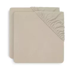 Lenjerie de pat pentru copii Jollein 2511-507-00093 Cearsaf cu elastic Jersey Nougat, 120x60cm, 2buc