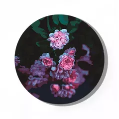 Картина по номерам Art Gallery YX0113-40 Pictura pe numere rotunda d.40 Flori pe fundal negru