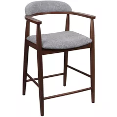 Scaun de bar Deco Midas Light Grey + Walnut