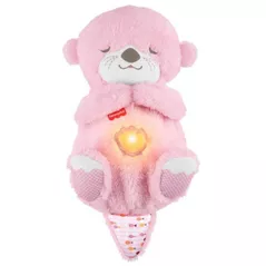 Jucărie de pluș Fisher Price JLJ33 Vidră cu lumină și sunet, roz