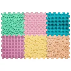Covoraș de joacă Ortek 13243 Covoras masaj picioare - Pastel Mix 12740 (6 buc)