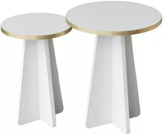 Журнальный столик Trendy Грибной 2, золотой, белый, набор