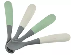 Seturi pentru hrănire bebelușilor Beaba B913575 Set 4 lingurite silicon Bicolor Mineral