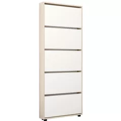 Полка для обуви Mobildor-Lux Leo Slim 70x16x203H cm Sonoma/White