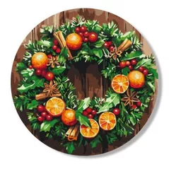 Картина по номерам BrushMe RC00098MFC D30 (fără cutie) Coroană de Crăciun