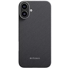 Husă pentru smartphone Pitaka Ultra-Slim Case for iPhone 16 Plus Black/Grey (KI1601MA)