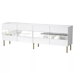 Comodă TV Trendy Leon, alb, auriu