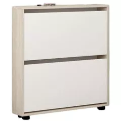 Raft pentru încălțăminte Mobildor-Lux Leo Slim 80x16x86H cm Sonoma/White