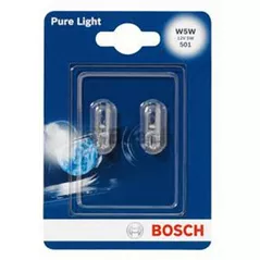 Lampă auto Bosch W5W Pure Light 12V 5W W2,1x9,5d Blister (2шт.) (1987301026)