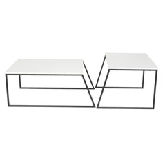 Măsuţă cafea Trendy Pal Orta Sehpa, Alb 88x45x55cm, set