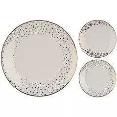 Тарелка Holland 42797 Golden Rim Тарелка сервировочная 27cm Golden Rim Stars белая