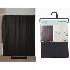 Занавеска для ванной Tendance 55823 Perdea pentru dus 180x200cm, negru, PEVA