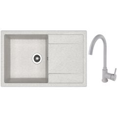 Мойка кухонная со смесителем Dr.Gans Techno 860 + SanDonna F 7073 gri