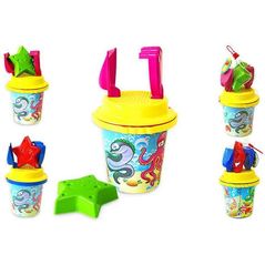 Jucărie pentru nisip Holland 44768 Набор игрушек для песка в ведерке с рисунком 5ед 26x14cm