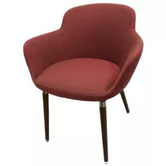 Кресло Papatya Njoy 4 legs - wood walnut / burgundy