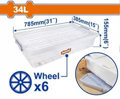 Короб для хранения Wadfow WTB2434 Container plastic cu roti 34L