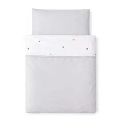 Lenjerie de pat pentru copii Veres VR 153.1.25 Бело-серая с сердечками (90x110/40x60) (3ед.)