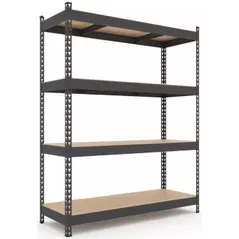 Raft de depozitare Nex Home Raft metalic Titan 1800x1200x400 mm, 4 nivele PAL, antracit