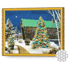 Картина по номерам Art Gallery GA74415 Mozaic cu diamante 40x50cm Brad impodobit in curte