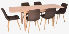 Комплект стол и стулья Evelin di Costacurta стол HV-27V Light Brown + 6 стульев YTC-080Wo, BJORN-45 (Dark brown)