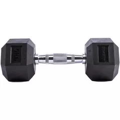 Гантель LivePro 49879 Gantera Hex Rubber Dumbbell 2x12.5kg, LP8005/12.5/Bk