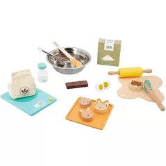 Bucătărie și veselă de jucărie Janod J06618 Set de joaca din lemn Atelierul de patiserie
