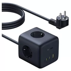 Фильтр электрический Baseus E00082100123-00 3AC+1*USB-A+1*Type-C 1,5M, EnerFill FA11, Cosmic Black