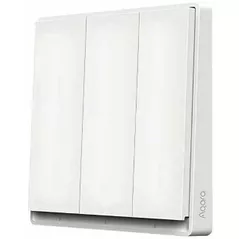 Întrerupător electric Aqara E1 - Întrerupător cu 3 butoane (cu neutru) cutie de perete pătrată, albă (ZNQGKG31LM)