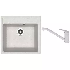 Chiuvetă bucătărie cu bateria Dr.Gans Nika 570 + SanDonna F 1066 gri