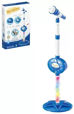 Jucărie muzicală Essa 5017B Microfon cu stativ pentru copii, albastru