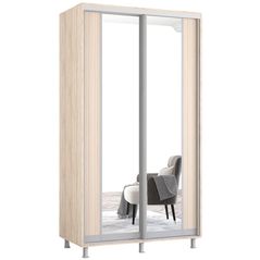 Шкаф Mobildor-Lux Aron-S uși glisante din PAL cu oglindă vertical (110x60x230H cm) Sonoma