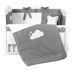 Детское постельное белье PernaMea Set lenjerie 8 piese Satin Urs Gri (PM.101608/1)